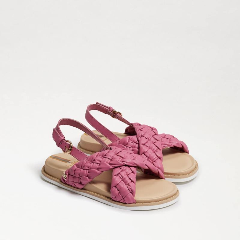 Sam Edelman Vita Kids Braided Sandal-Carmine Rose Leather