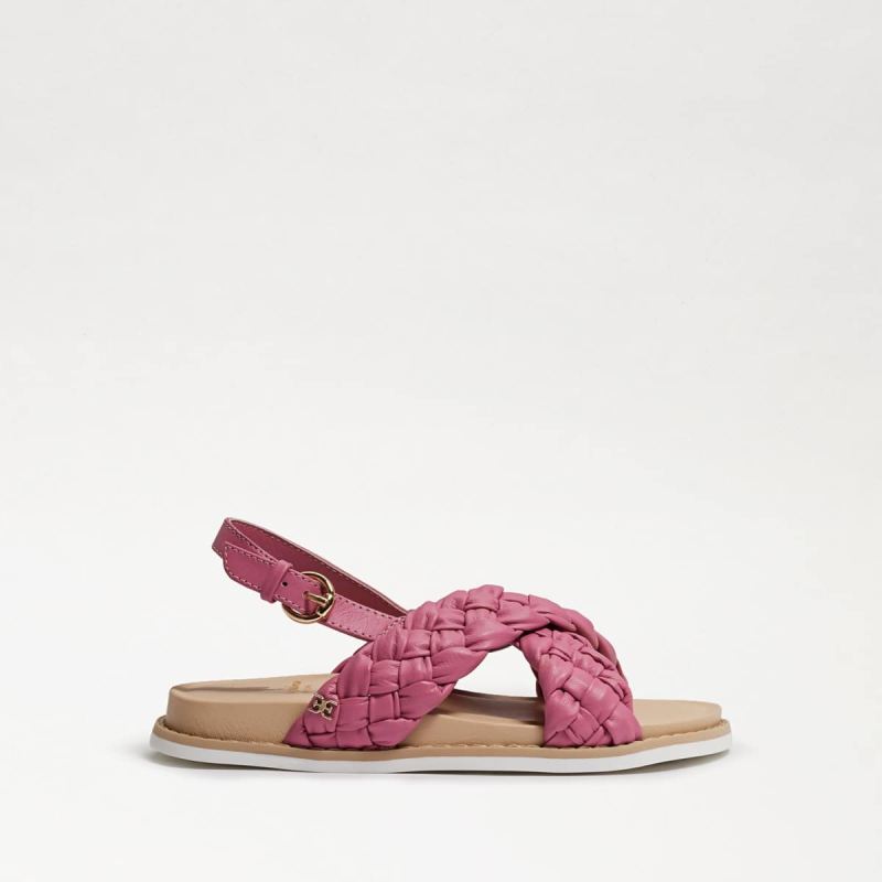 Sam Edelman Vita Kids Braided Sandal-Carmine Rose Leather