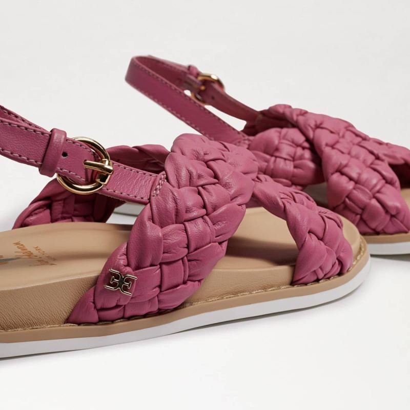 Sam Edelman Vita Kids Braided Sandal-Carmine Rose Leather