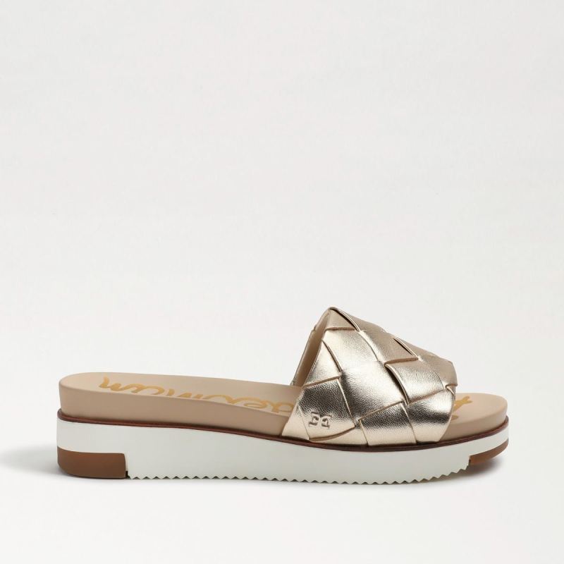 Sam Edelman Adaley Woven Slide Sandal-Gold Leaf Leather