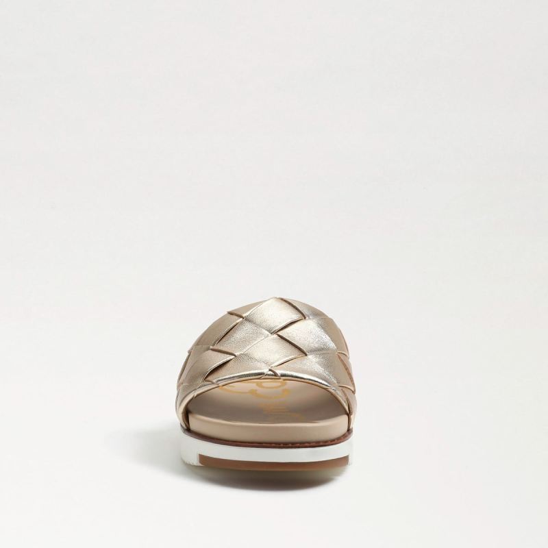 Sam Edelman Adaley Woven Slide Sandal-Gold Leaf Leather