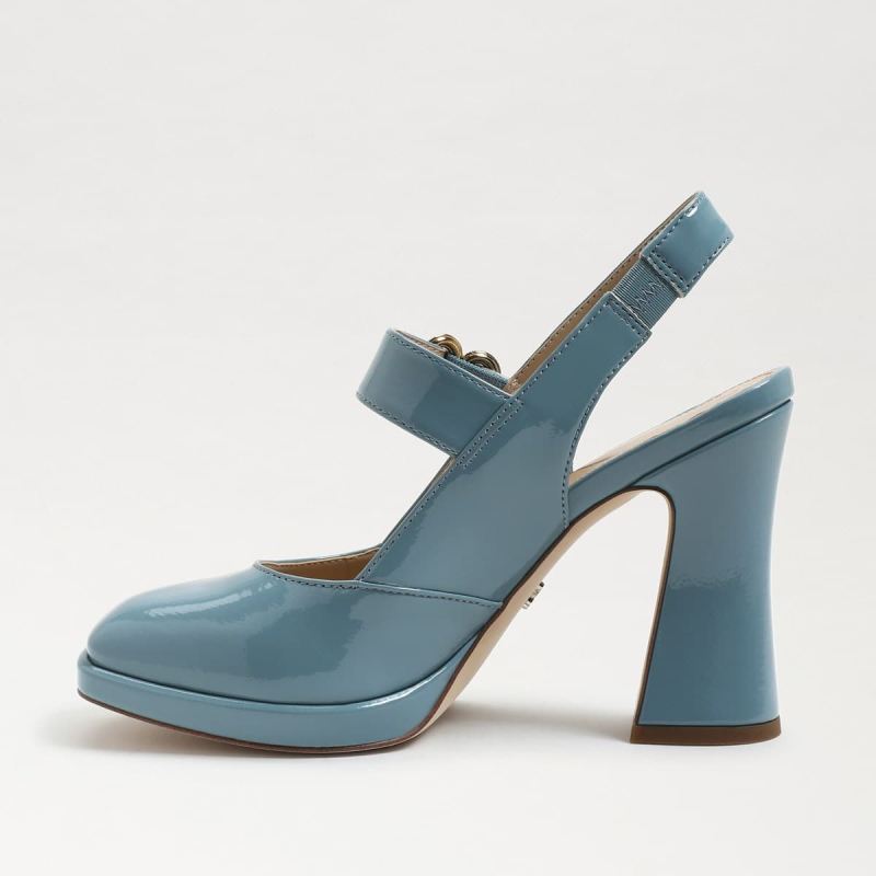 Sam Edelman Jildie Mary Jane Sling Back Heel-Smokey Blue Patent