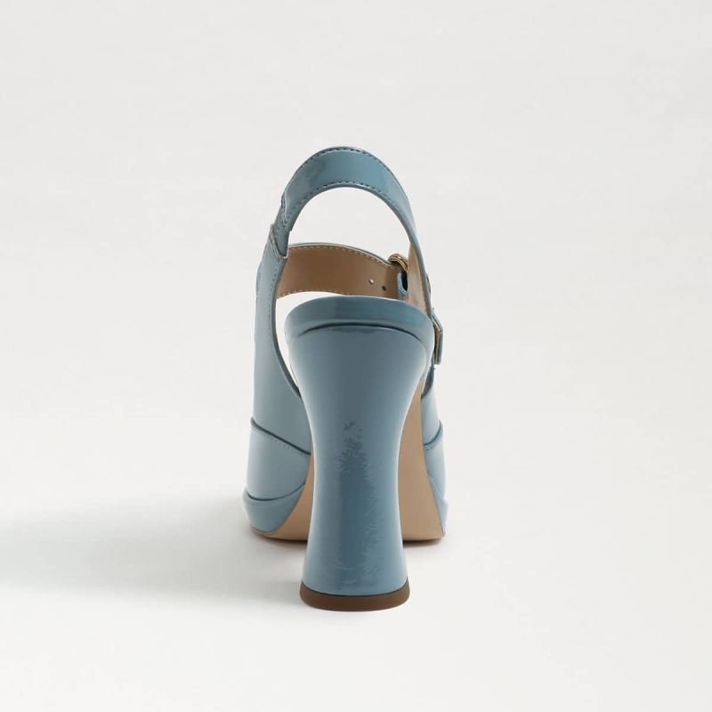 Sam Edelman Jildie Mary Jane Sling Back Heel-Smokey Blue Patent