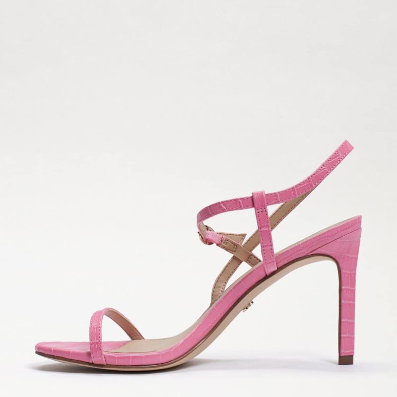 Sam Edelman Doran Strappy Heeled Sandal-Pink Confetti Croco