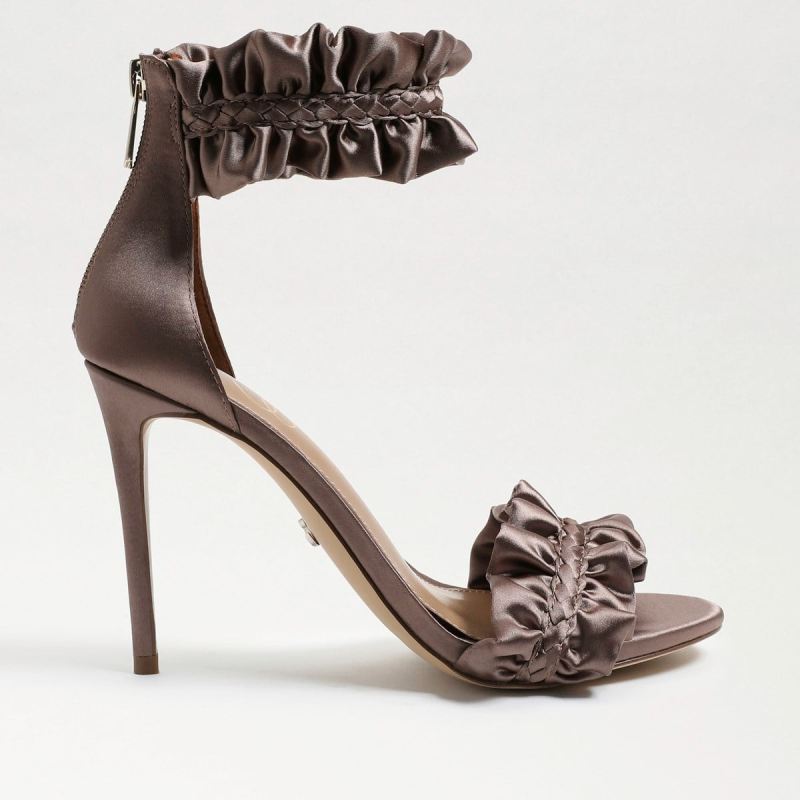 Sam Edelman Sawyer Ankle Strap Sandal-Toffee Satin