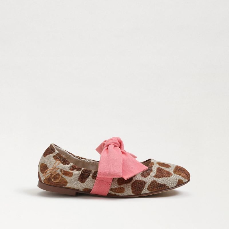 Sam Edelman Felicity Kids Ballet Flat-Ivory/Tan Giraffe