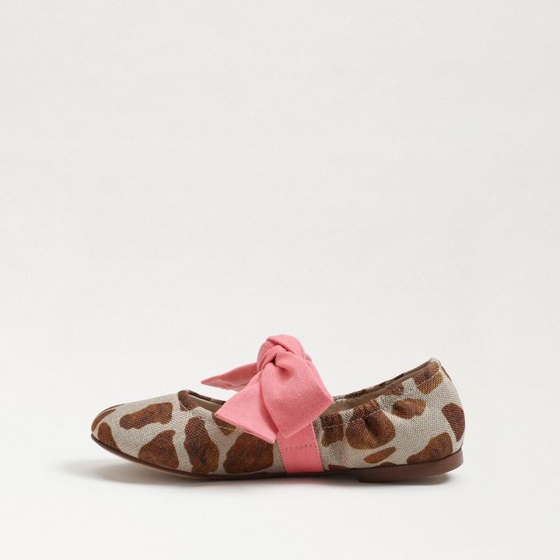 Sam Edelman Felicity Kids Ballet Flat-Ivory/Tan Giraffe