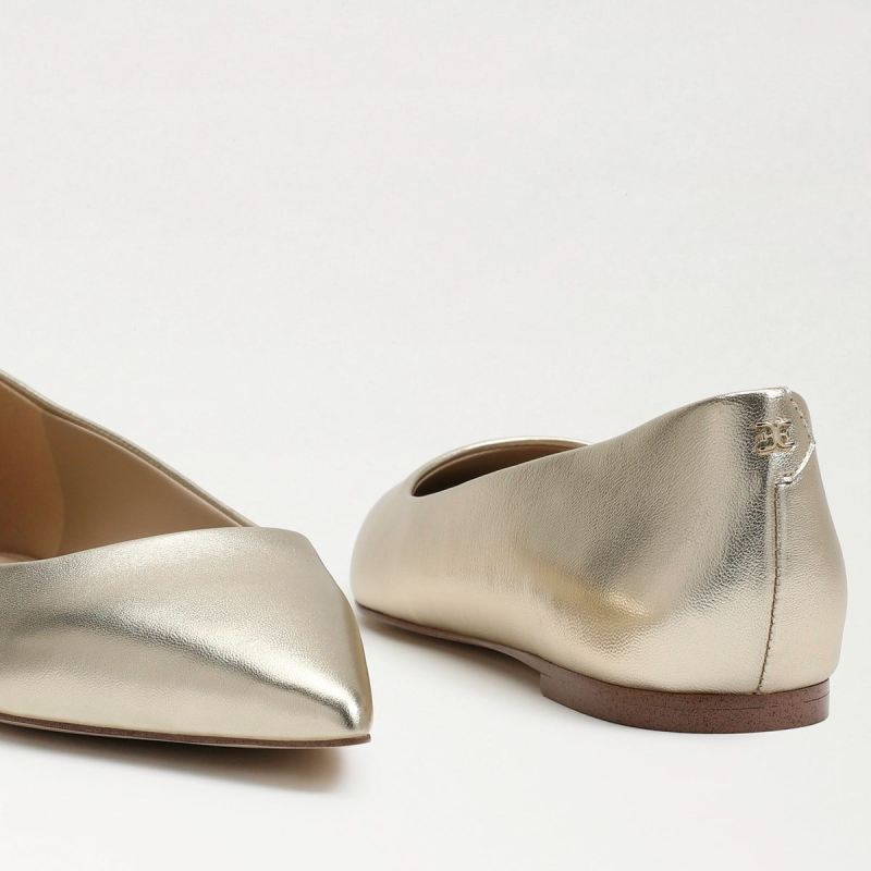 Sam Edelman Wanda Pointed Toe Flat-Molten Gold Leather