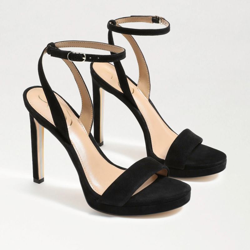 Sam Edelman Jade Ankle Strap Heel-Black Suede - Click Image to Close