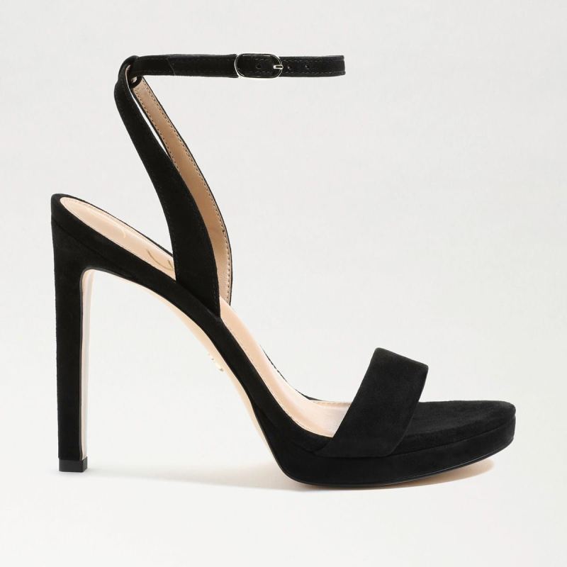 Sam Edelman Jade Ankle Strap Heel-Black Suede