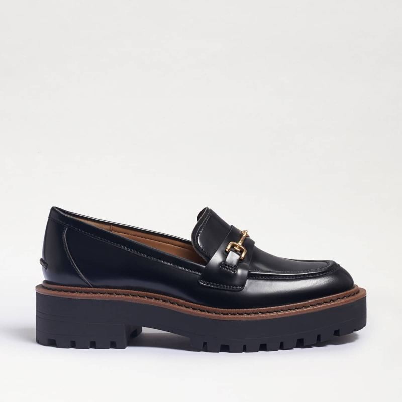 Sam Edelman Laurs Lug Sole Loafer-Black Box Leather