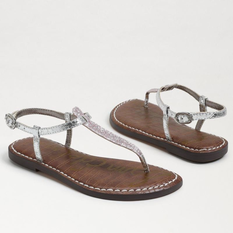 Sam Edelman Gigi Kids Thong Sandal-Lilac/Silver Glitter