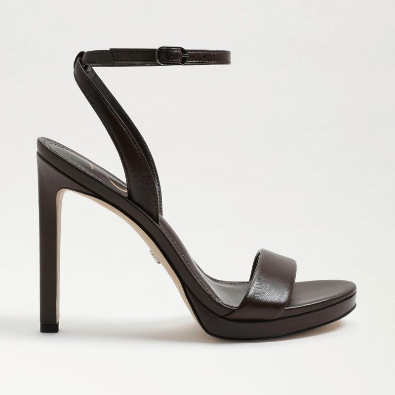 Sam Edelman Jade Ankle Strap Heel-Dark Chocolate Leather