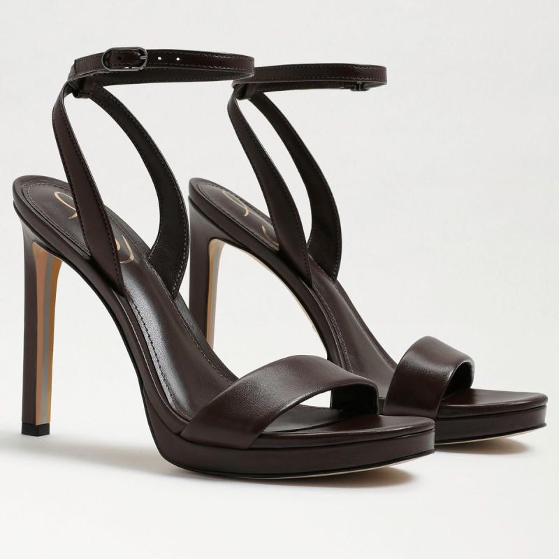 Sam Edelman Jade Ankle Strap Heel-Dark Chocolate Leather