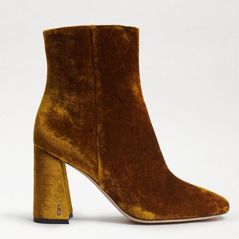 Sam Edelman Codie Ankle Bootie-Rust Velvet