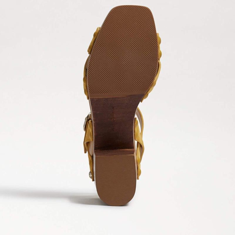 Sam Edelman Josefine Platform Heeled Sandal-Mustard Yellow Suede