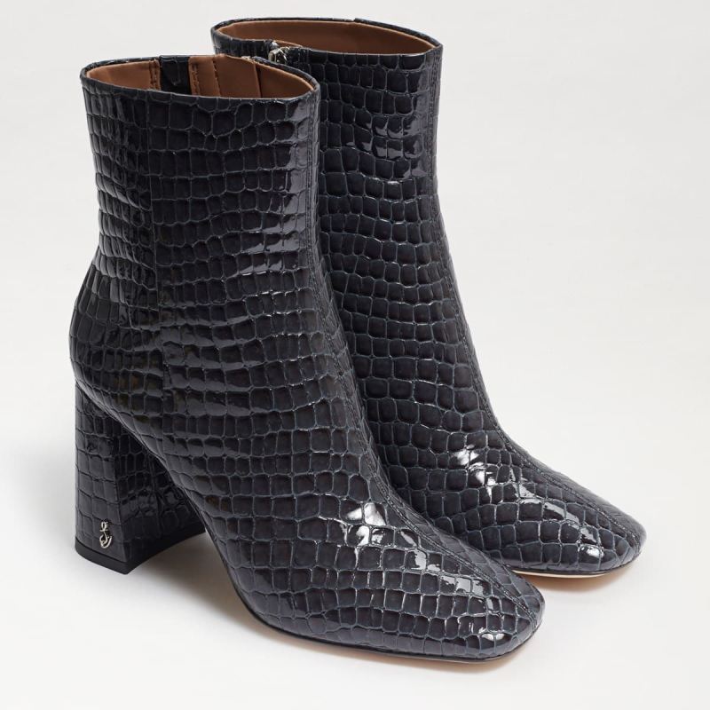 Sam Edelman Codie Ankle Bootie-Graphite Blue Croc - Click Image to Close