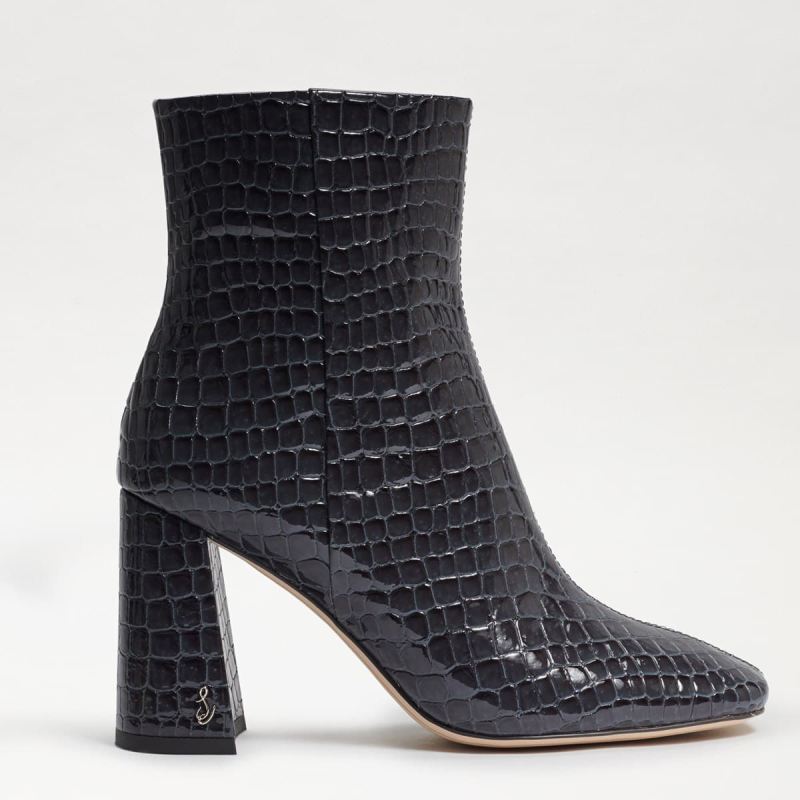 Sam Edelman Codie Ankle Bootie-Graphite Blue Croc