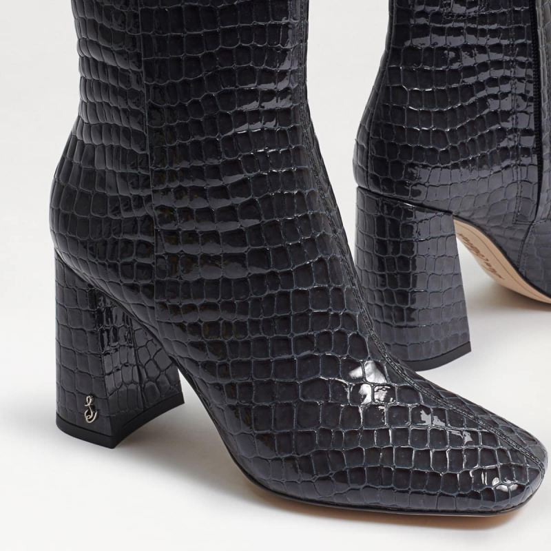 Sam Edelman Codie Ankle Bootie-Graphite Blue Croc