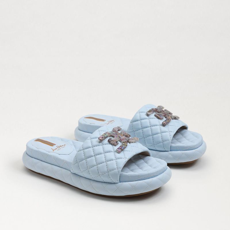 Sam Edelman Karinda Slide Sandal-Riviera Blue Leather