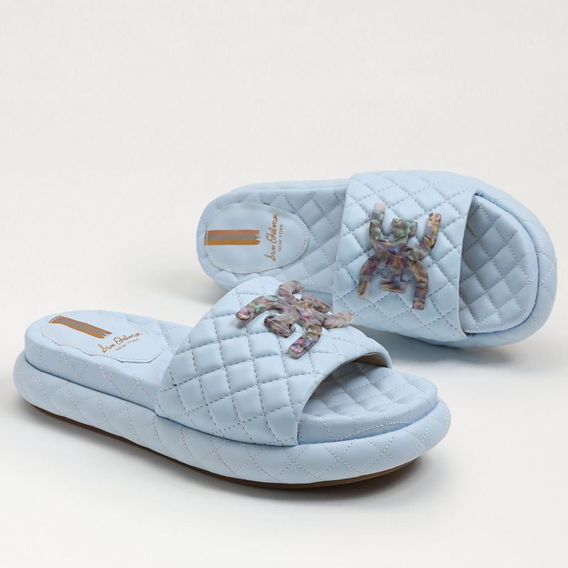 Sam Edelman Karinda Slide Sandal-Riviera Blue Leather
