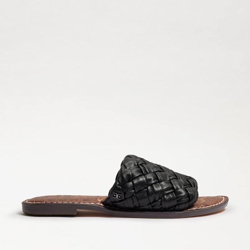 Sam Edelman Griffin Woven Slide Sandal-Black Leather