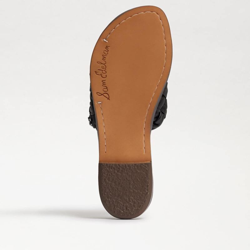 Sam Edelman Griffin Woven Slide Sandal-Black Leather