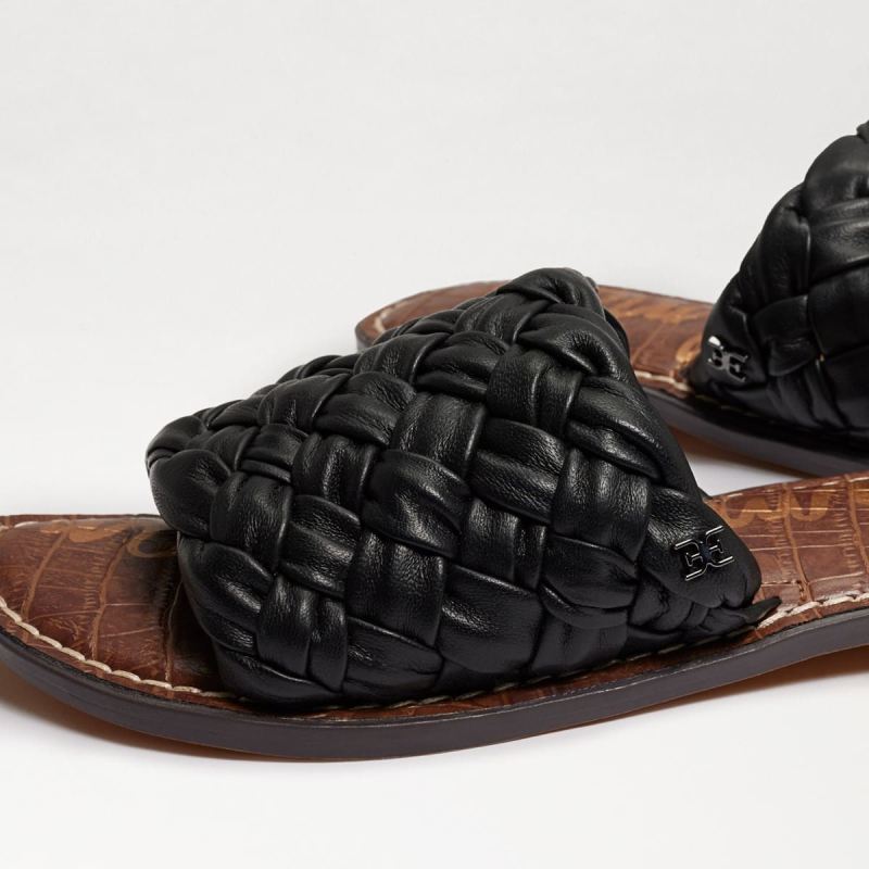 Sam Edelman Griffin Woven Slide Sandal-Black Leather