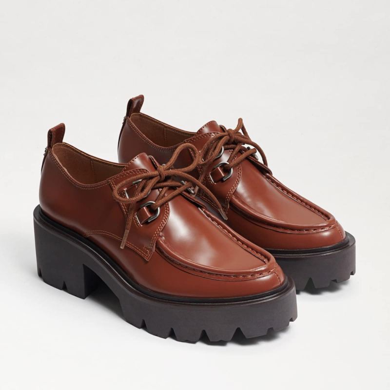 Sam Edelman Monna Lace up Lug Sole Loafer-Dark Mocha Leather Sam Edelman Monna Lace up Lug Sole Loafer-Dark Mocha Leather