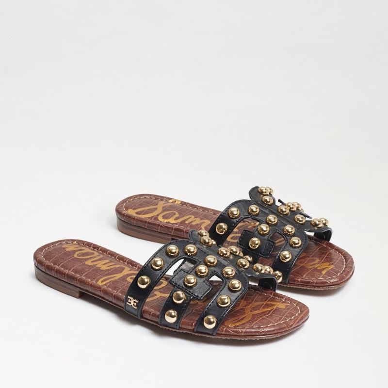 Sam Edelman Bay 14 Studded Slide Sandal-Black Leather - Click Image to Close