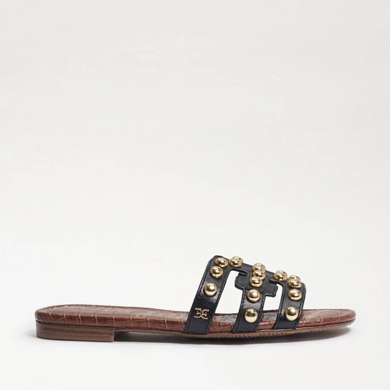 Sam Edelman Bay 14 Studded Slide Sandal-Black Leather