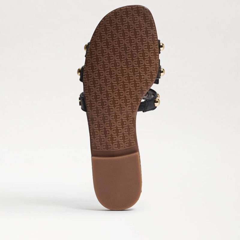 Sam Edelman Bay 14 Studded Slide Sandal-Black Leather