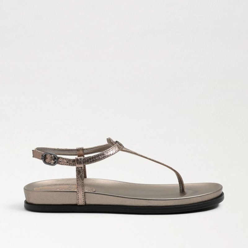 Sam Edelman Naomi Thong Sandal-Pewter Leather