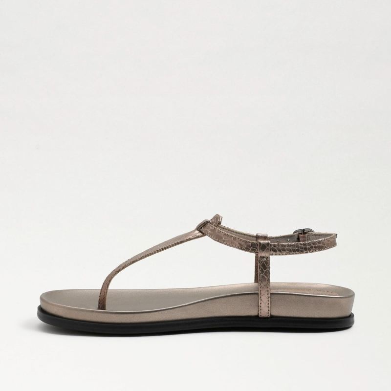 Sam Edelman Naomi Thong Sandal-Pewter Leather