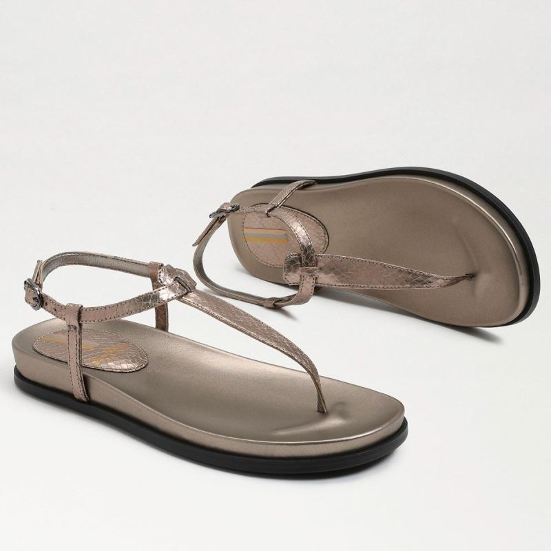 Sam Edelman Naomi Thong Sandal-Pewter Leather