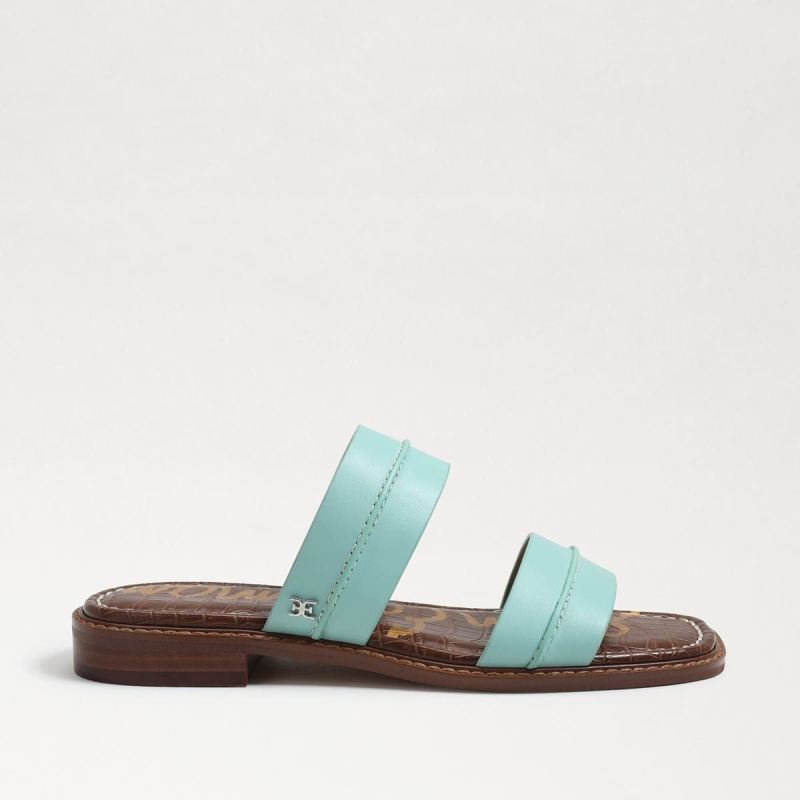 Sam Edelman Haydee Stitch Slide Sandal-Rio Blue Leather