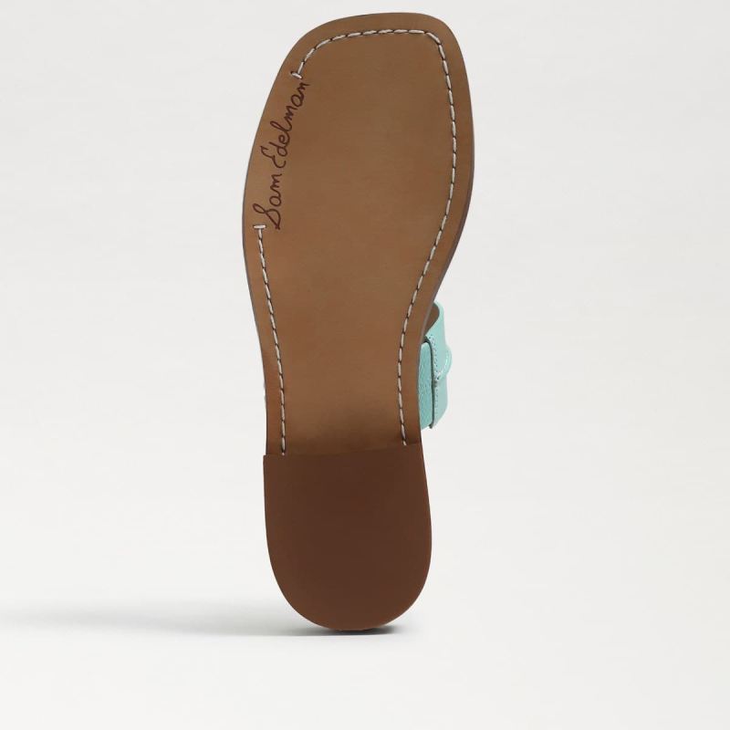 Sam Edelman Haydee Stitch Slide Sandal-Rio Blue Leather