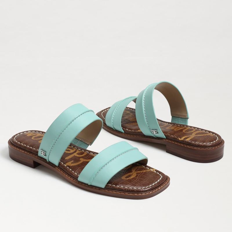 Sam Edelman Haydee Stitch Slide Sandal-Rio Blue Leather
