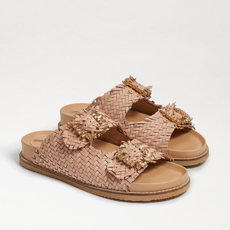 Sam Edelman Oaklyn Embezzled Slide Sandal-Natural/Beige Sam Edelman Oaklyn Embezzled Slide Sandal-Natural/Beige