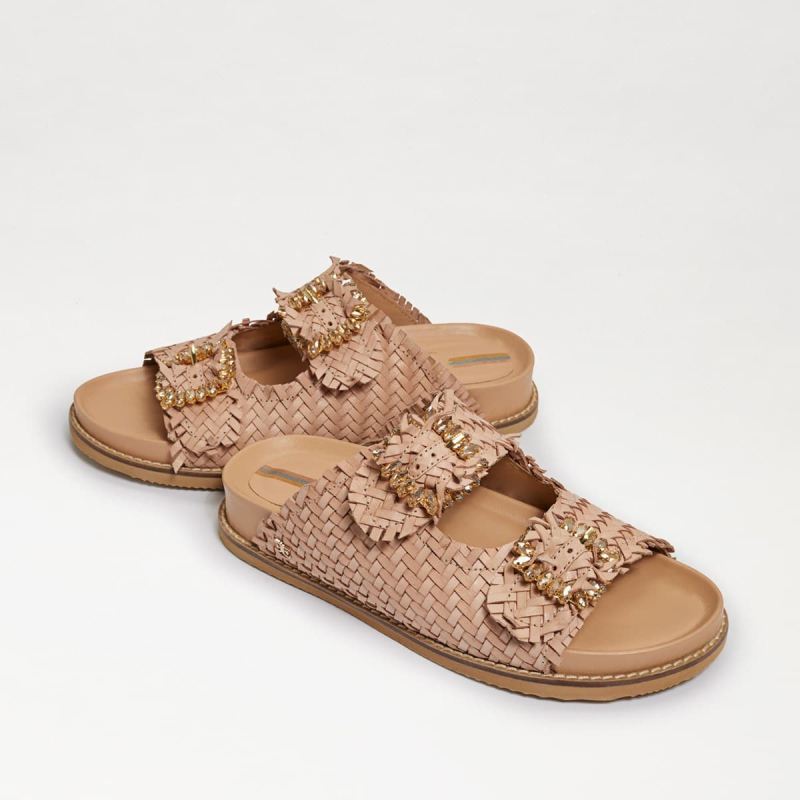 Sam Edelman Oaklyn Embezzled Slide Sandal-Natural/Beige