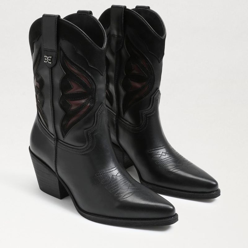 Sam Edelman Wynne Western Boot-Black Leather