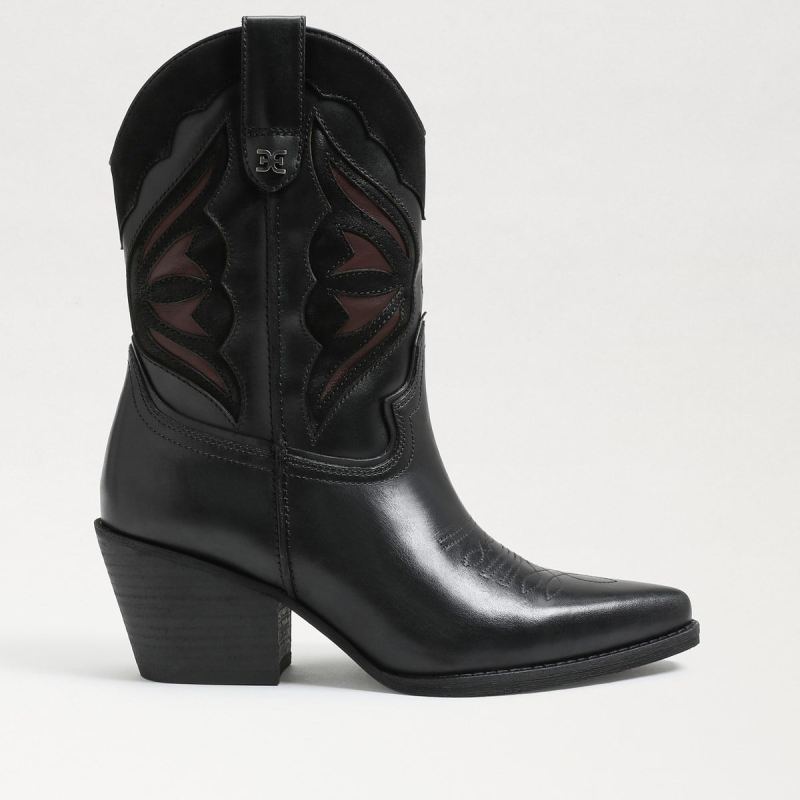 Sam Edelman Wynne Western Boot-Black Leather
