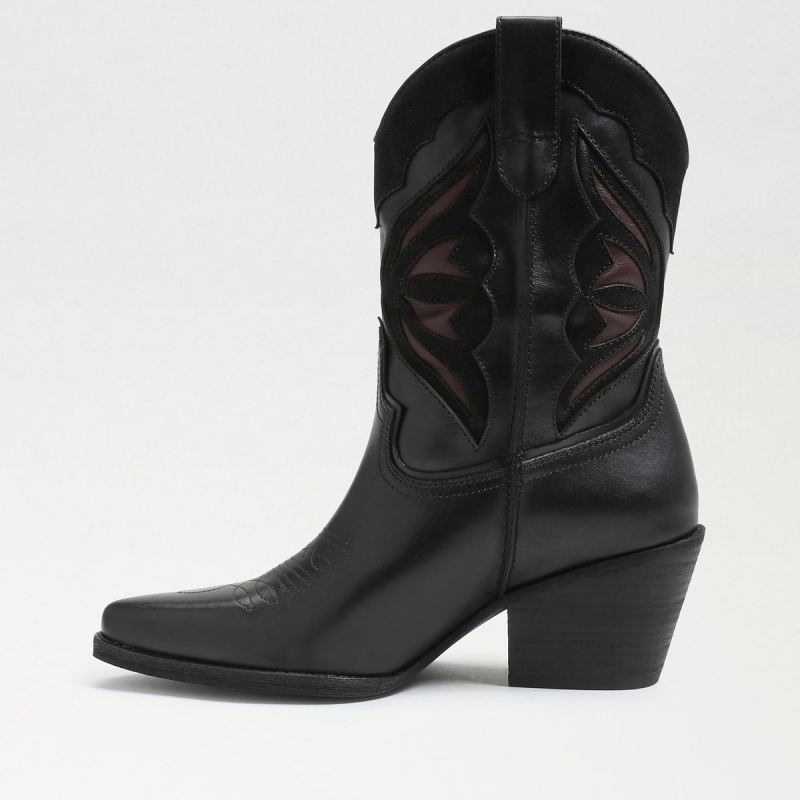 Sam Edelman Wynne Western Boot-Black Leather