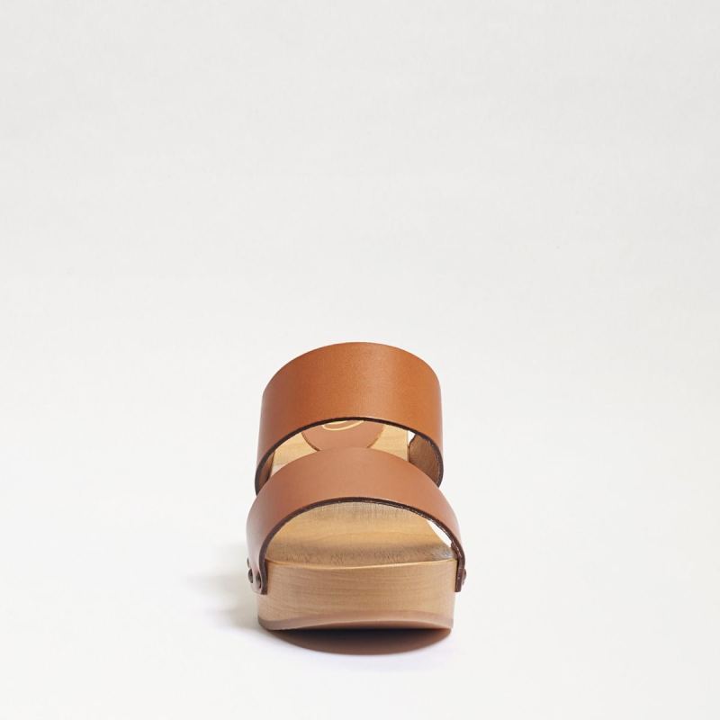 Sam Edelman Brandy Mule Heeled Sandal-Dark Brown Leather