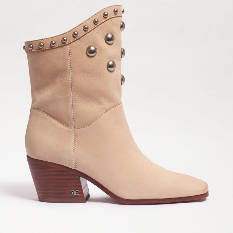 Sam Edelman Brie Studded Western Boot-Eggshell Leather