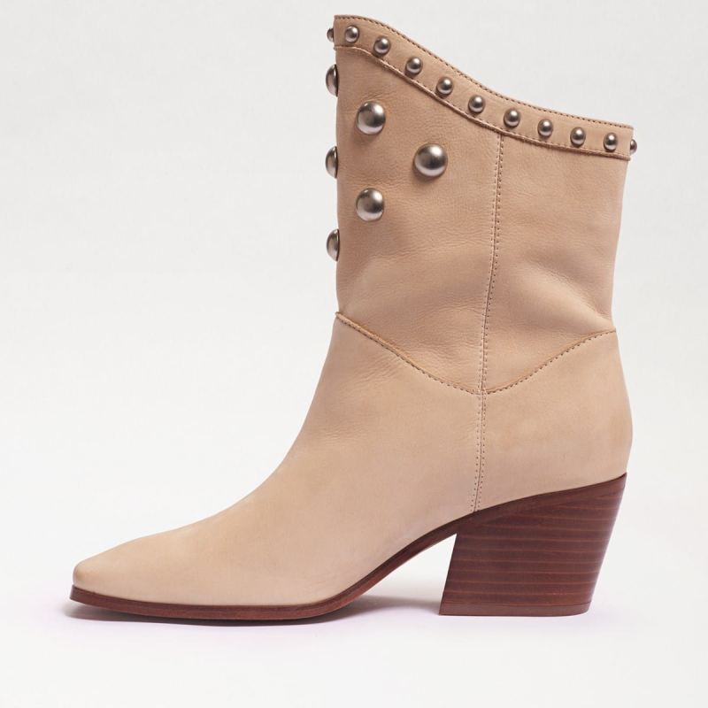 Sam Edelman Brie Studded Western Boot-Eggshell Leather