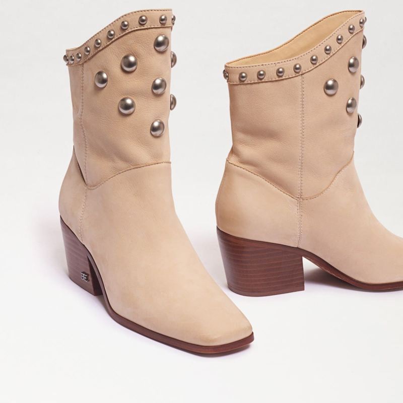 Sam Edelman Brie Studded Western Boot-Eggshell Leather