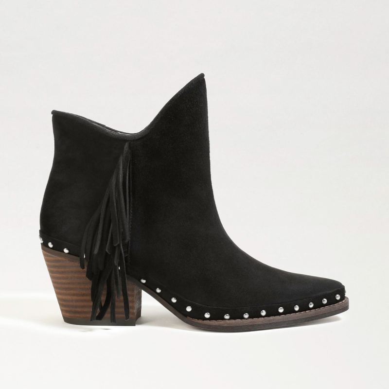 Sam Edelman Willie Western Bootie-Black Suede