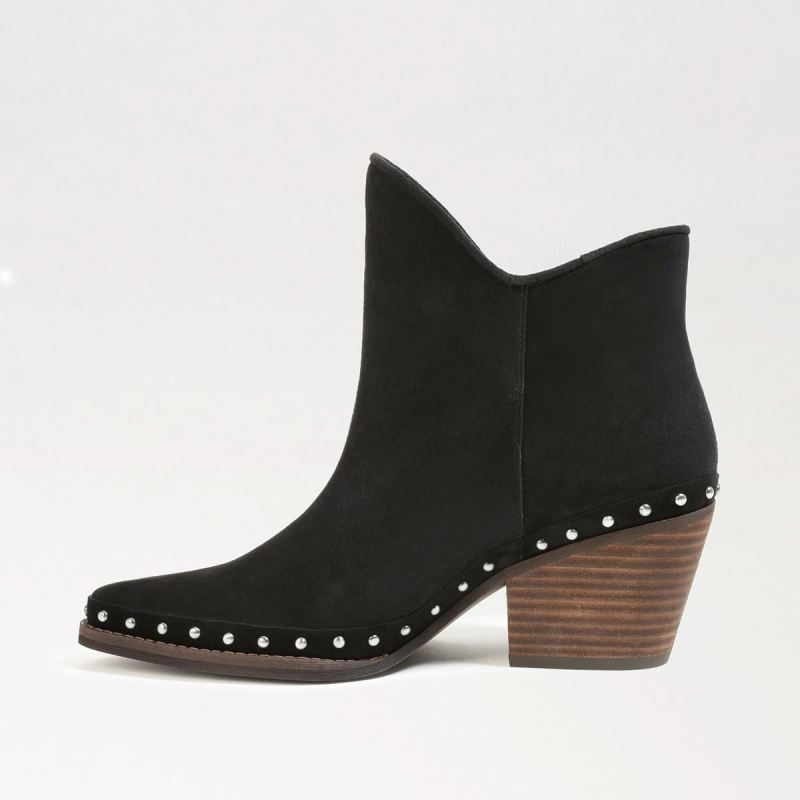 Sam Edelman Willie Western Bootie-Black Suede