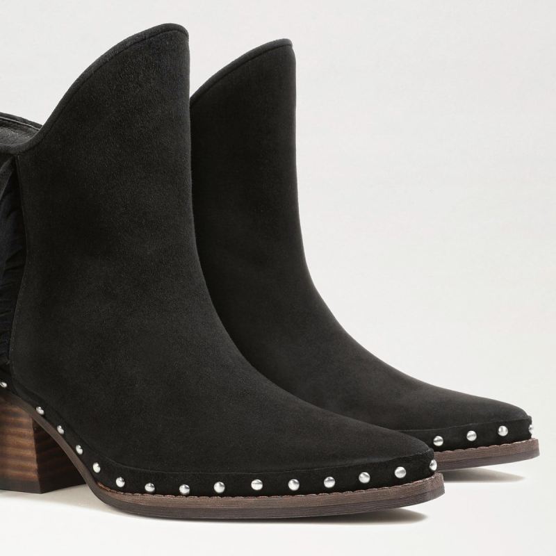 Sam Edelman Willie Western Bootie-Black Suede